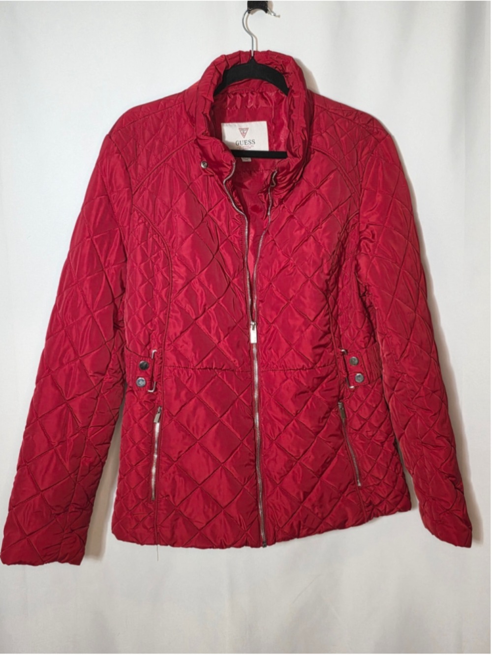 GUESS Women's Red Quilted Puffer Jacket XL - Picture 1 of 7